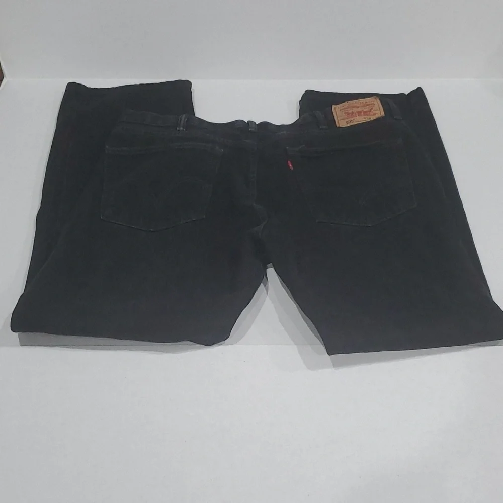 MENS LEVIS 505 BLACK JEANS 38 X 32 STRAIGHT FIT